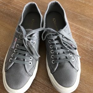 Superga Gray Canvas Rubber Tennis Shoes Sneakers